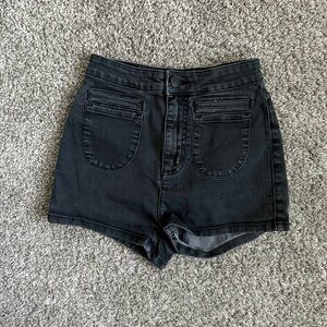 BDG Urban Outfitters Womens Washed Black High Rise Jean Denim Shorts Size 24